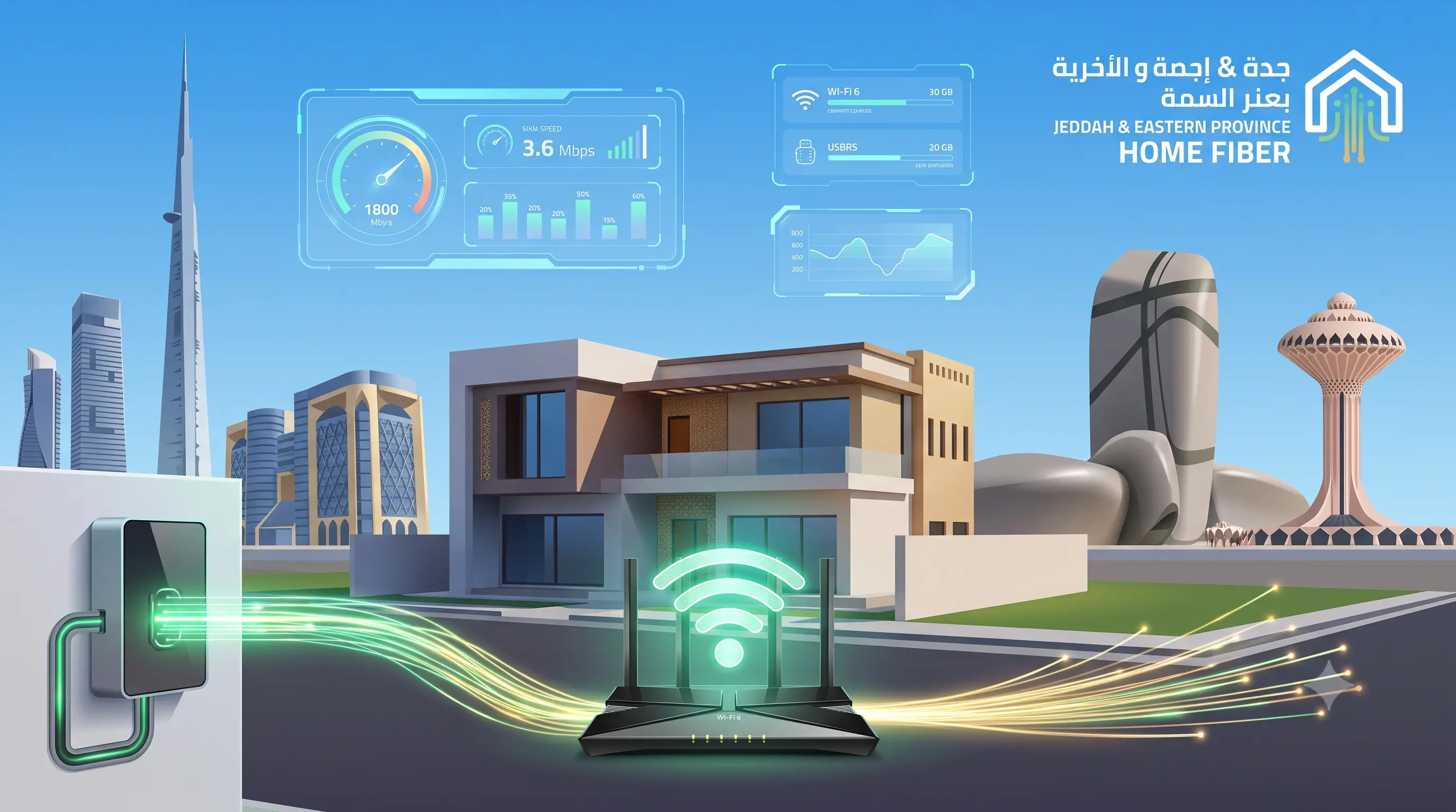 فايبر جدة والشرقية | رقم مندوب تركيب ألياف ضوئية معتمد 2026