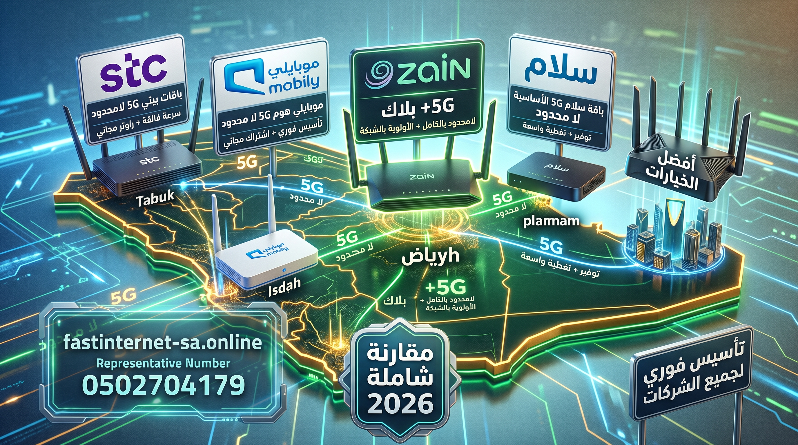 أفضل راوتر وباقات 5G إنترنت منزلي في السعودية 2026 – حلول فورية بدون تمديدات فايبر